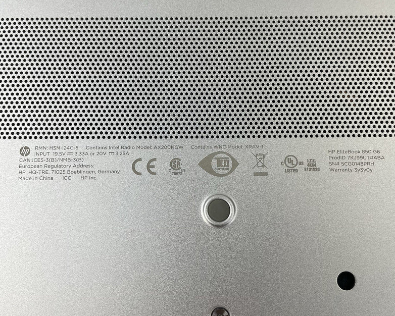 HP EliteBook 850 G6 15.6" i5-8365U 1.60 GHz 8GB RAM No SSD/OS/AC - Curved Bottom