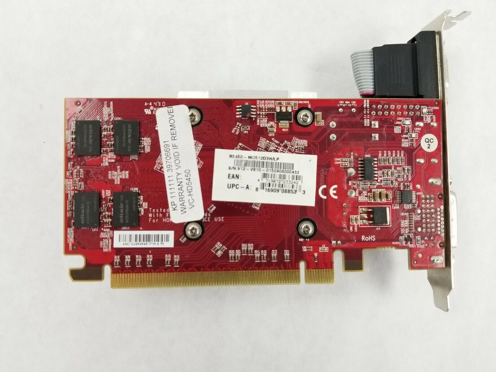 MSI ATI R5450-MD512D3H/LP 512MB DDR3 PCIE Video Card DVI VGA Display Port