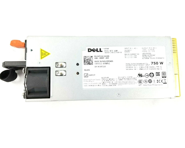 Dell 4T22V 750W Power Supply Unit PSU for PowerEdge R510 Server