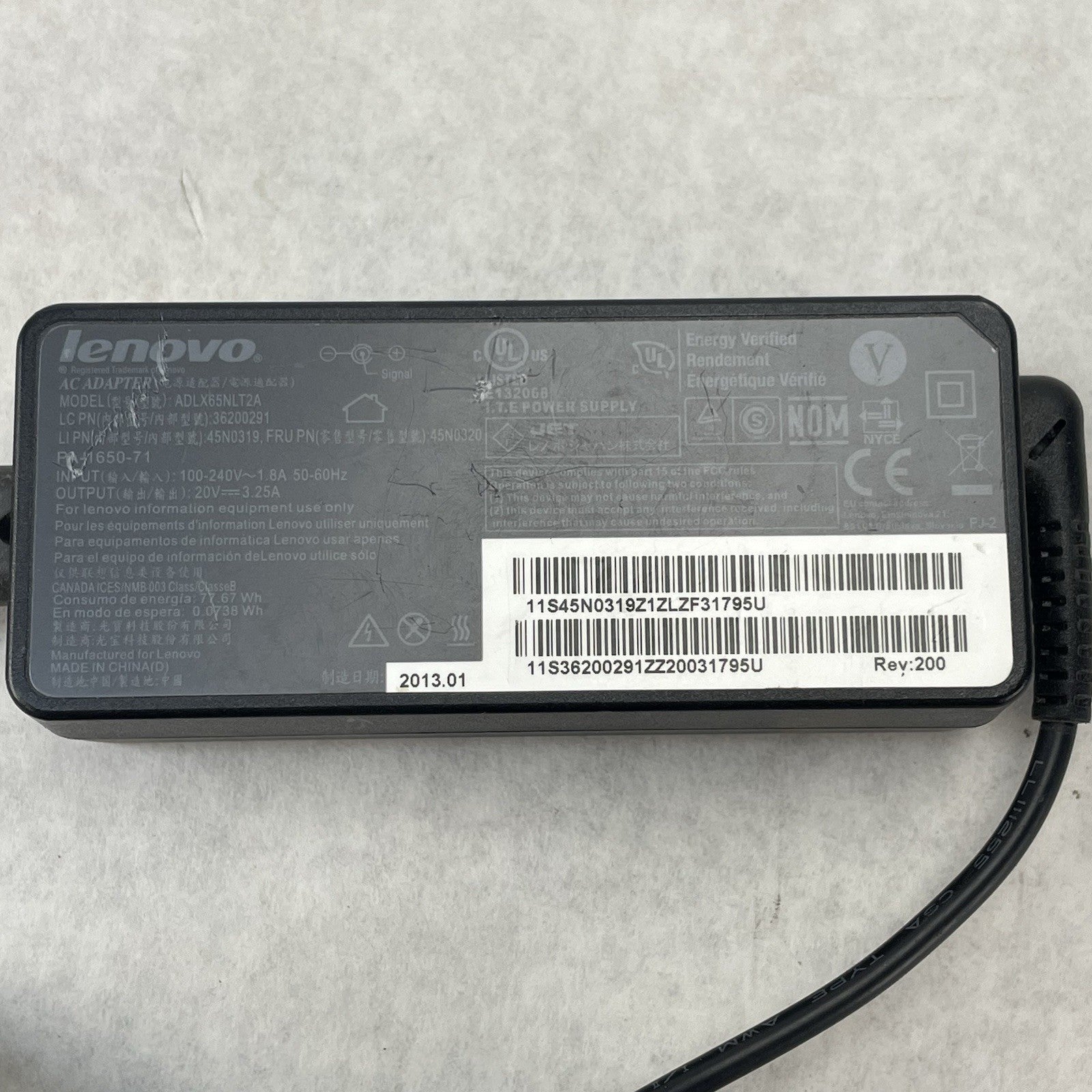 Lenovo ADLX65NLT2A 45N0319 AC Adapter 20V-3.25A Lot of 104