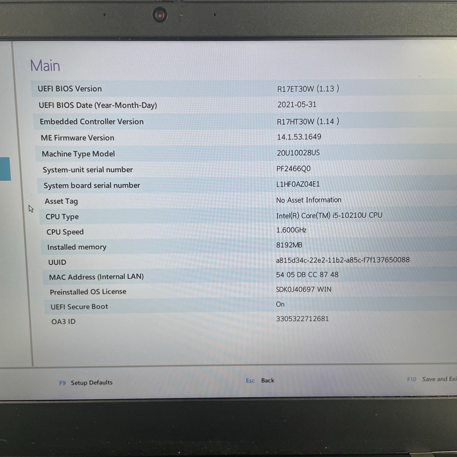 Lenovo ThinkPad L14 Gen 1 14" i5-10210U 1.60 GHz 8 GB RAM No SSD/OS/AC2