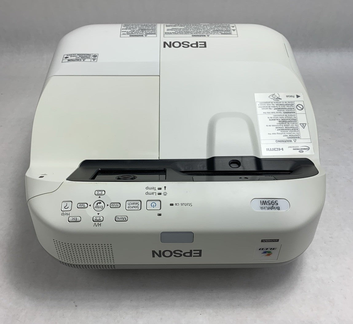 Epson H599A BrightLink 595Wi LCD Lamp Projector 38 Lamp Hours No Remote3