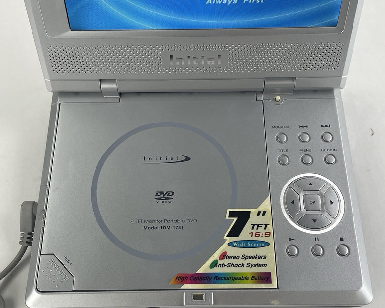 Initial IDM-1731 Portable DVD Player (7") Tested with AC Adapter