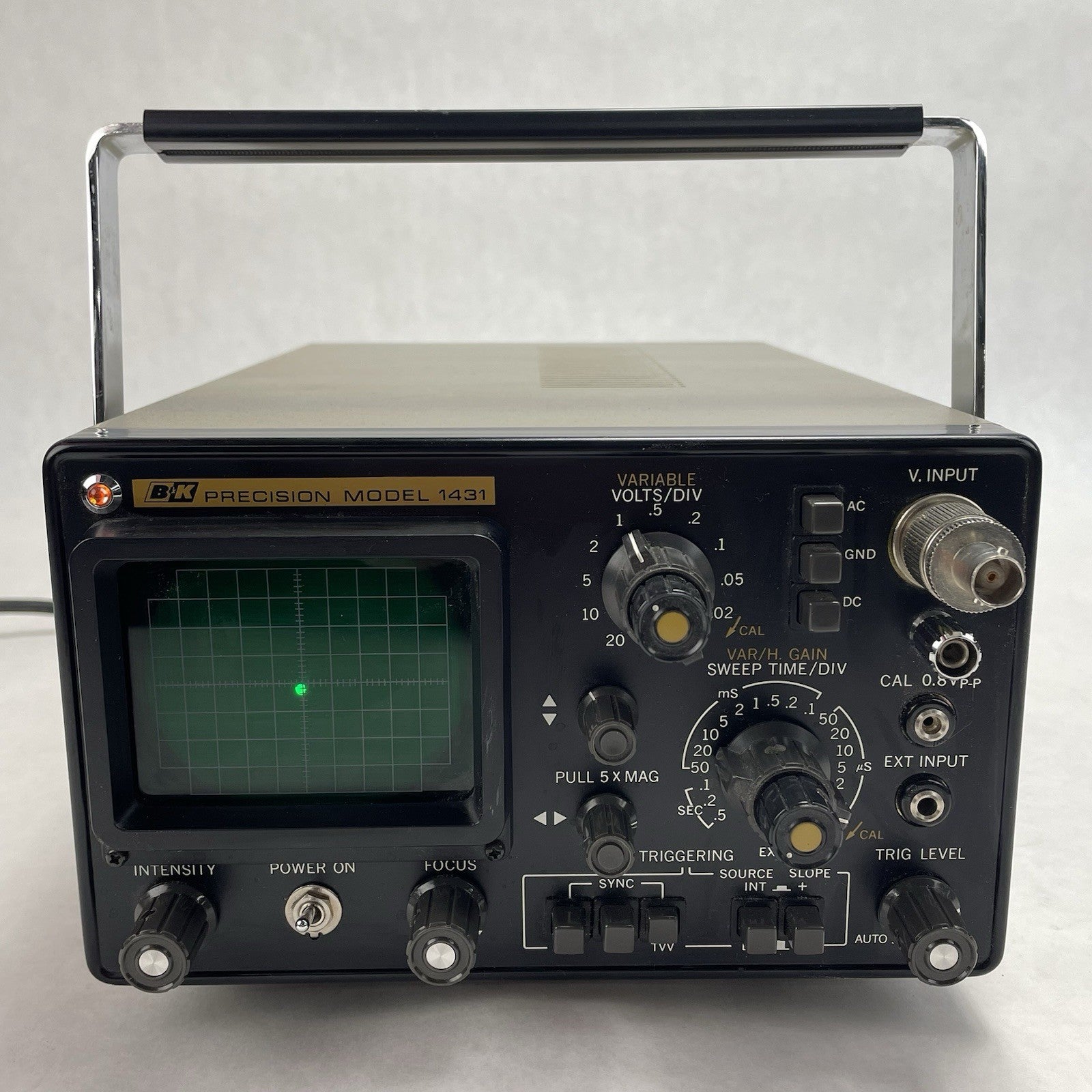 B&K Precision Model 1431 Oscilloscope Power Tested Parts Or Repair1