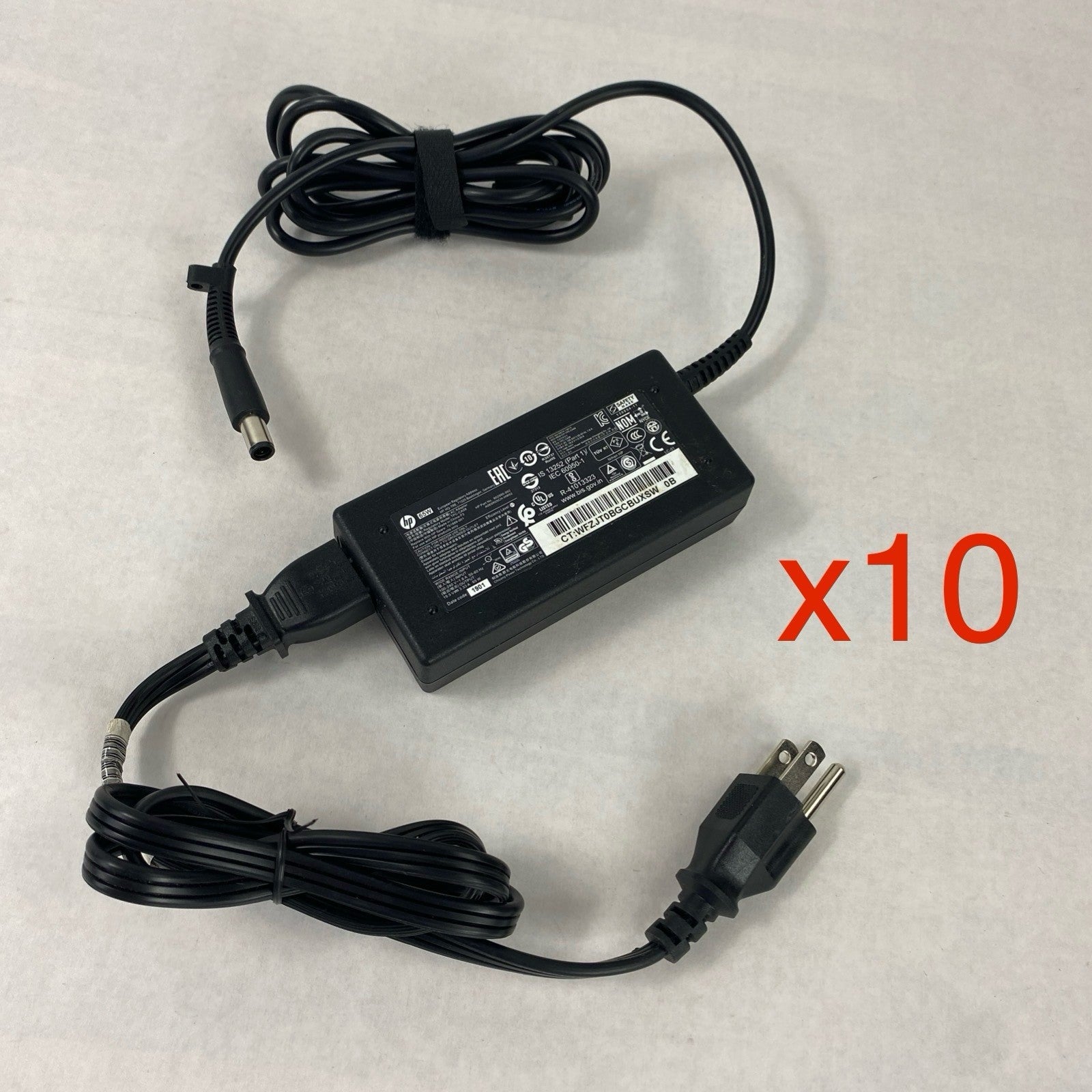 HP TPC-CA58 65W 19.5V 3.33A 7.4mm Barrel Charger AC Adapter (Lot of 10)