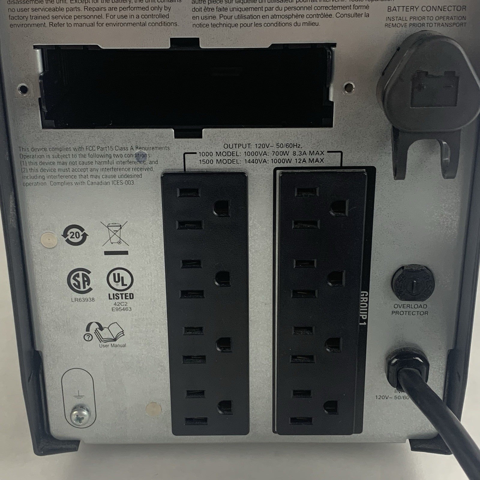 APC SMT1000 Smart-UPS 1000 120V 700W 8 Outlet LCD Tested No Battery6