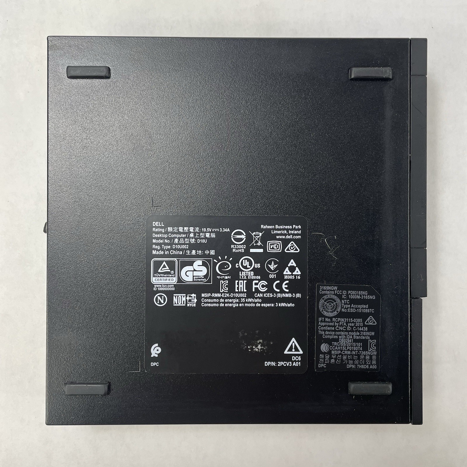 Dell Optiplex 3050 Micro i3-7100T 3.40 GHz 8 GB RAM No SSD/OS/AC9