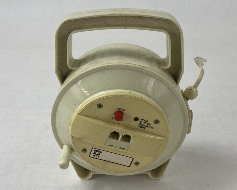 Vintage PORT-A-PHONE Leviton Cable 50 Foot Telephone Cord Reel Double Outlet