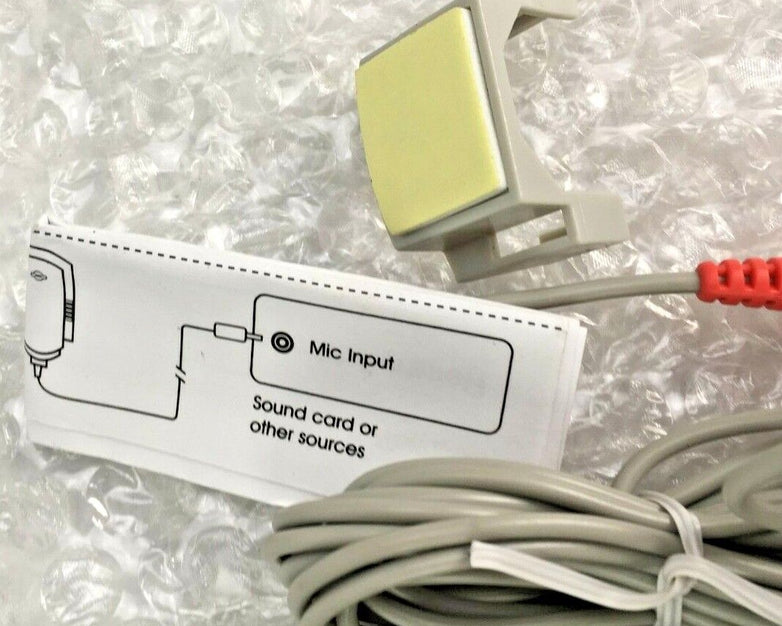 Cyber Acoustics ACM-1B OEM 8ft Wired Clip-on Microphone Lapel Monitor Gray