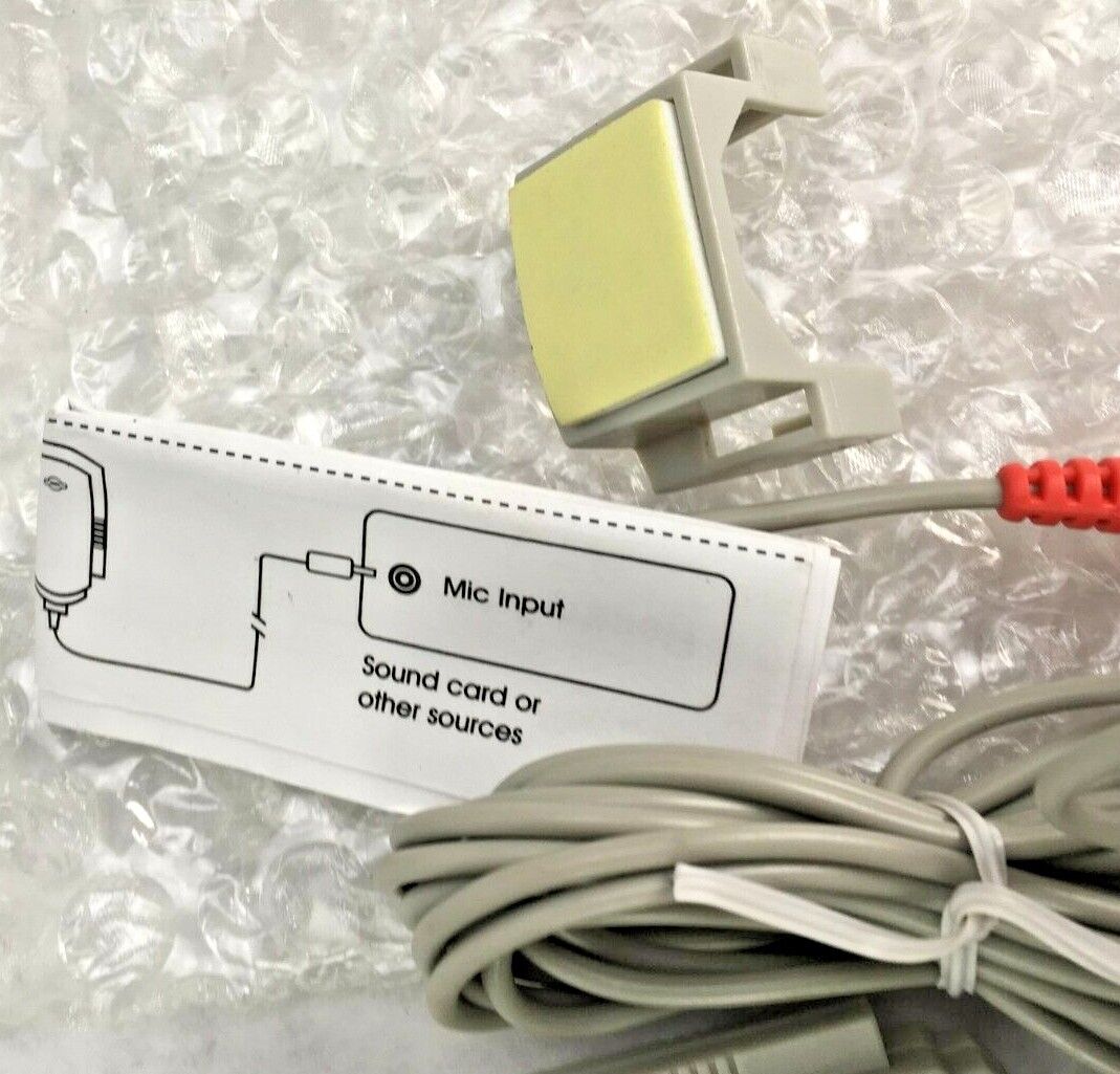 Cyber Acoustics ACM-1B OEM 8ft Wired Clip-on Microphone Lapel Monitor Gray