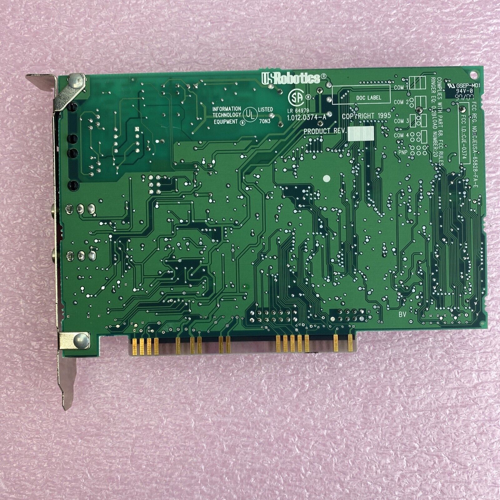 US Robotics LR 64979 1.012.0374-A Vintage circa 1995 Fax Modem