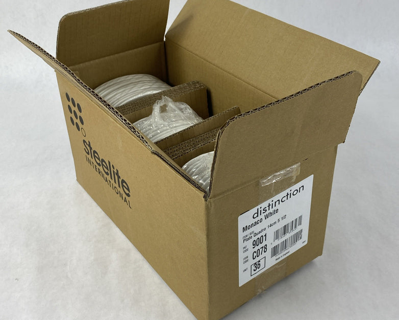 Steelite Distinction C078 Plate Quadro 14cm 5 1/2 Monaco White 36ct. per Case