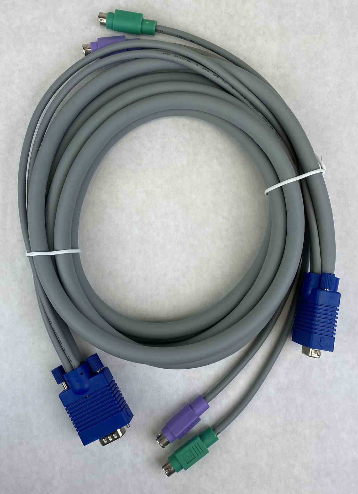 KVM Switch Cable 6-pin PS2 Keyboard Mouse & HD15 VGA Male to Male (Lot of 3)