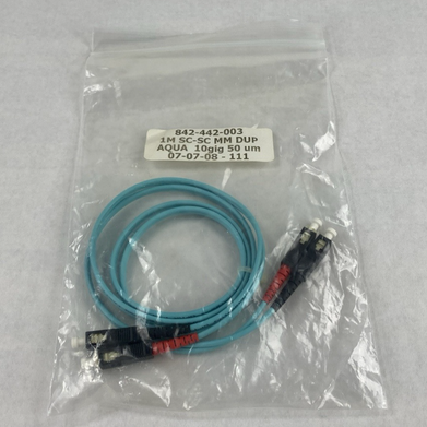 1M SC-SC MM DUP Aqua 10 Gig 50 um Fiber Patch Cable Lot of 4