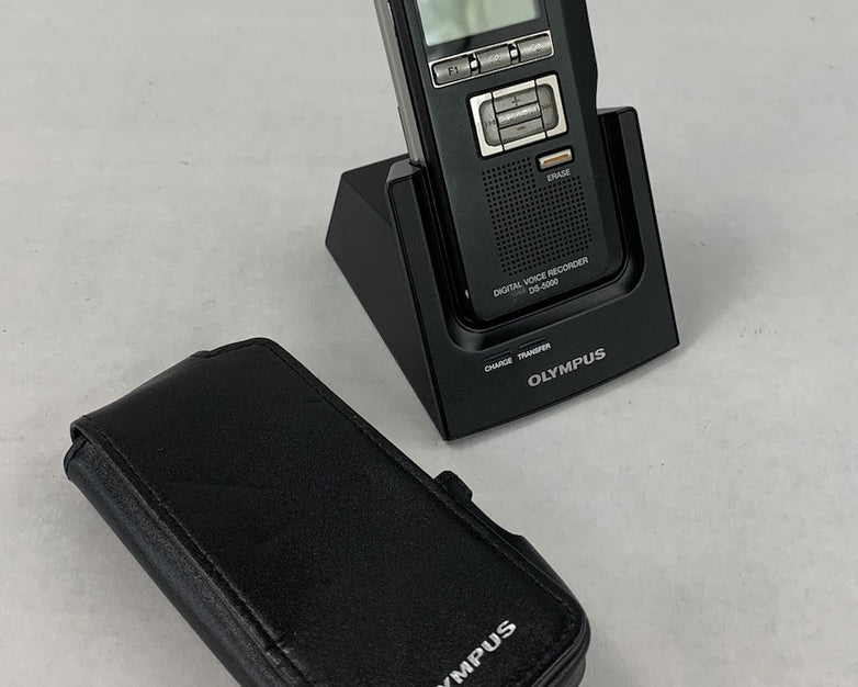 Olympus DS-5000 Digital Voice Recorder With Case and Charging Cradle