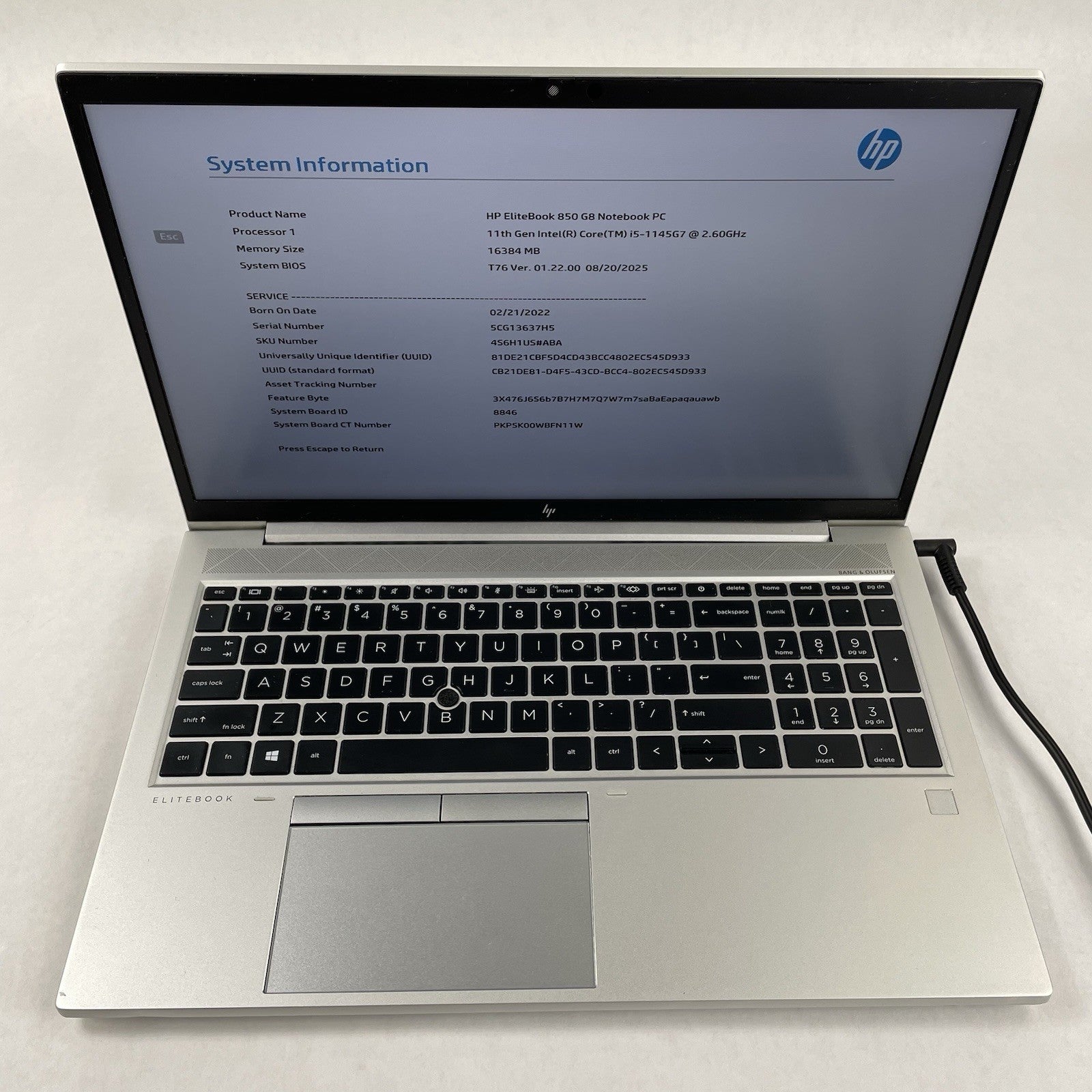 HP EliteBook 850 G8 15.6" i5-1145G7 2.60 GHz 16 GB RAM No SSD/OS/AC/Batt - Hinge2