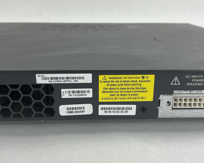 Cisco WS-C2960X-48FPS-L  48 port GIG POE+ Switch Tested & Reset