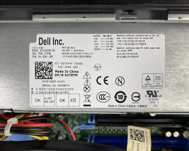 Dell OptiPlex 990 SFF Intel Core i5-2400 3.10GHz 4GB RAM No HDD No OS