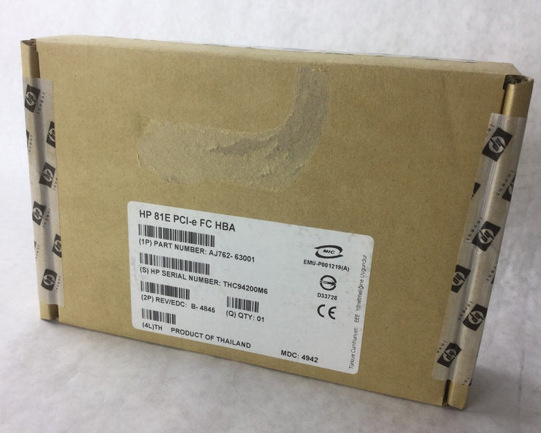HP 81E PCI-e FC HBA, AJ762-63001, New in Box, Unopened,