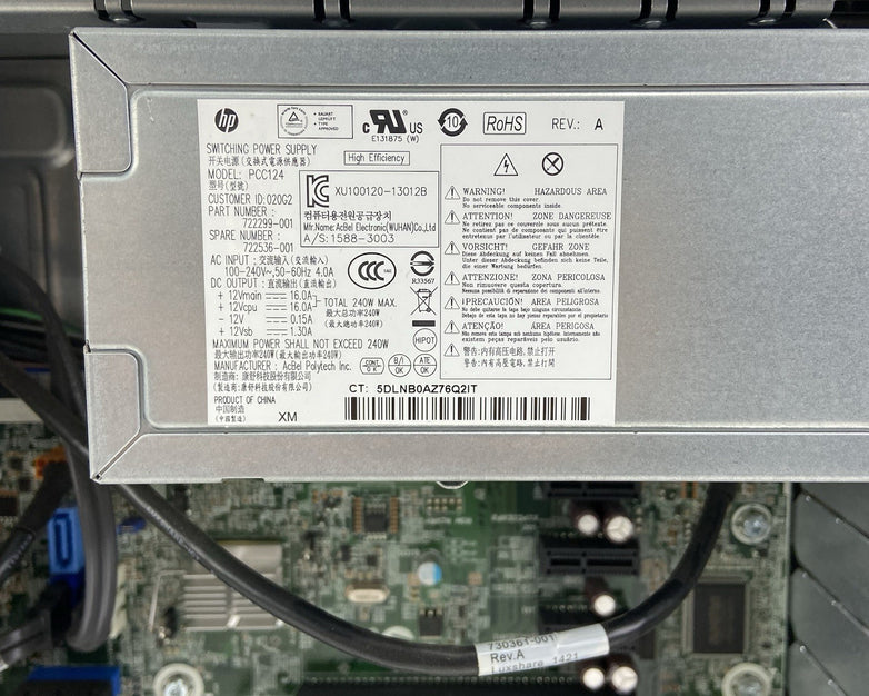 HP ProDesk 400 G1 SFF Intel Core i5-4570 3.2GHz 8GB RAM No HDD No OS