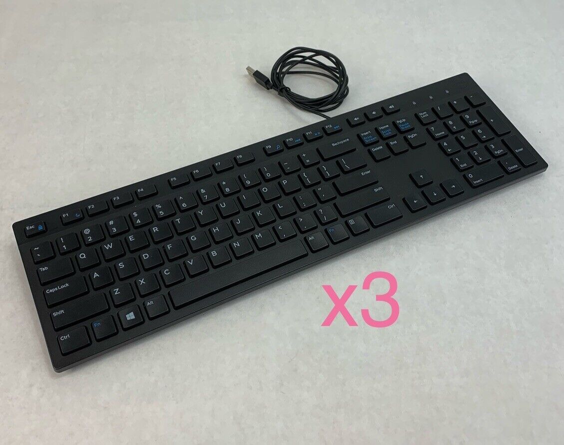 Dell KB216p Wired USB Keyboard (Lot of 3)