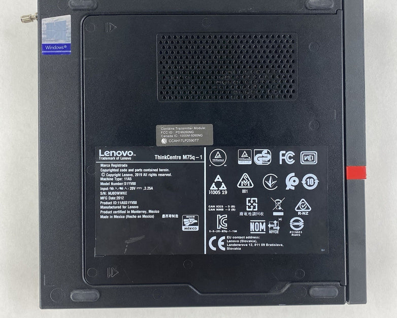 Lenovo ThinkCentre M75q Micro AMD Ryzen 5 Pro 3400GE 3.3GHz 8GB RAM No HDD OS AC