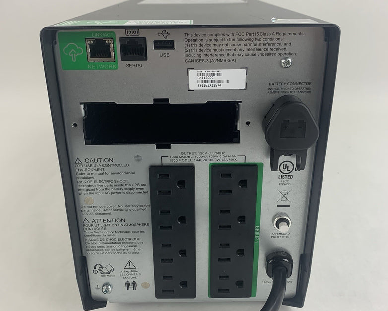 APC SMT1500C Smart-UPS 1500VA 120V Uninterruptible Power Supply No Battery