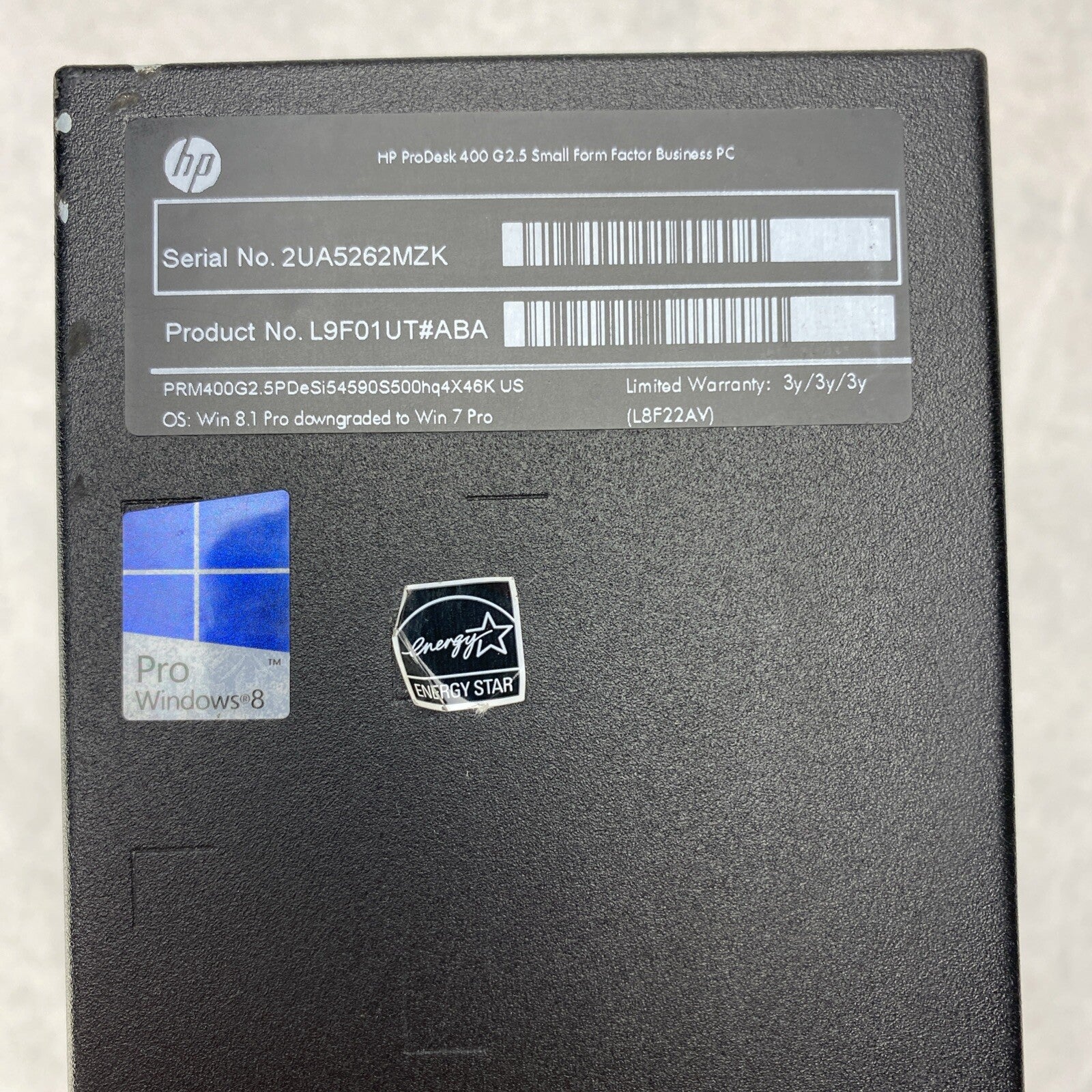 HP ProDesk 400 G2.5 SFF Intel Core i5-4590s 3.0GHz 4GB RAM DVDRW No HDD No OS