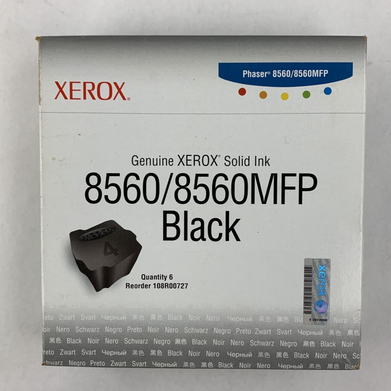Xerox 108R00727 Solid Ink 8560/8560MFP Black Ink Cartridges New Sealed OEM Box