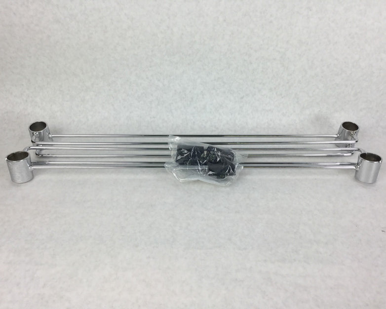 NEXEL Chrome Shelving Bar for Wired Shelving 1 Pair 655CP21 w/4 Shelf Clips