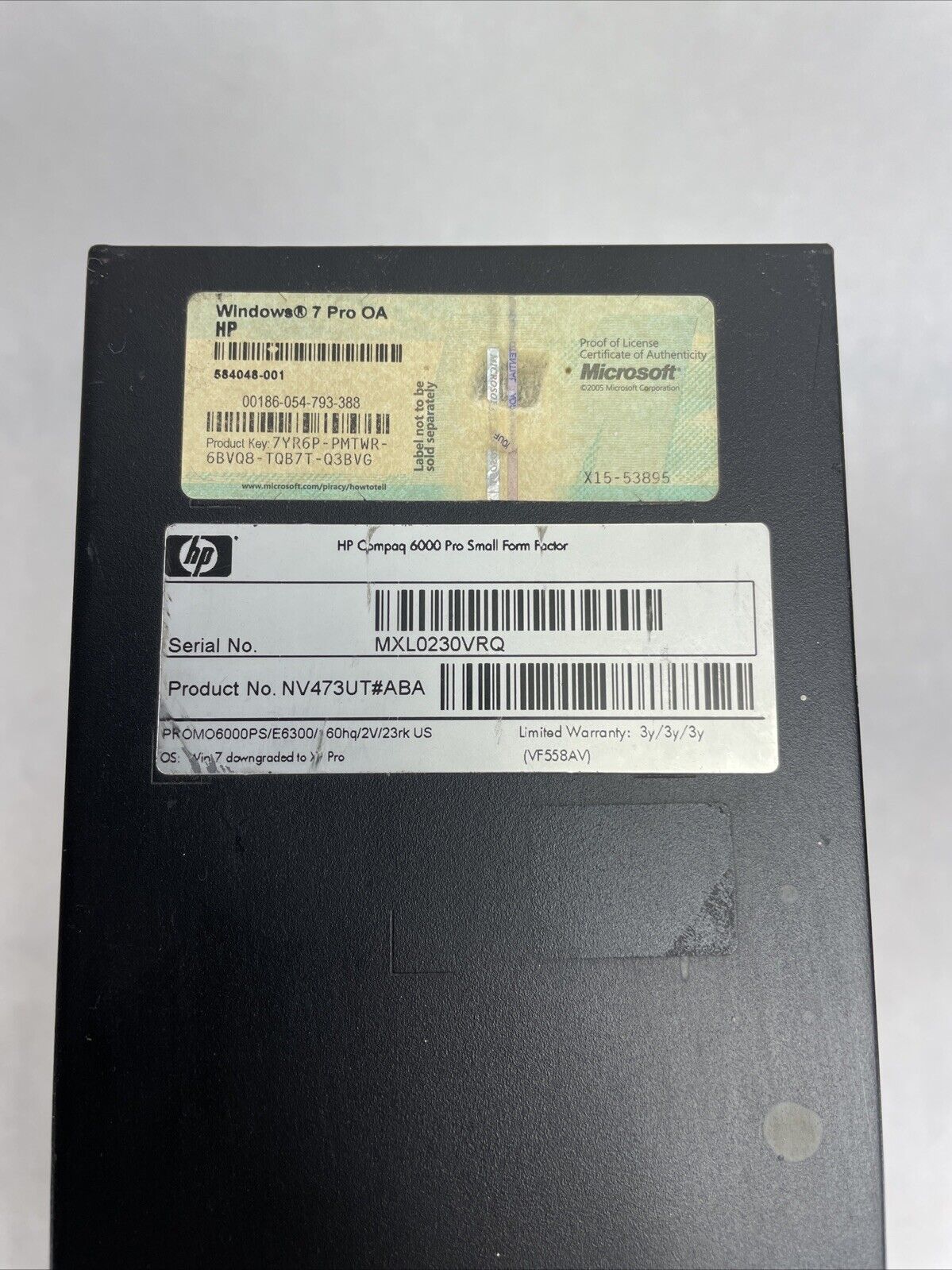 HP Compaq 6000 Pro SFF Pentium Dual-Core E6300 2.8GHz 4GB RAM No HDD No OS