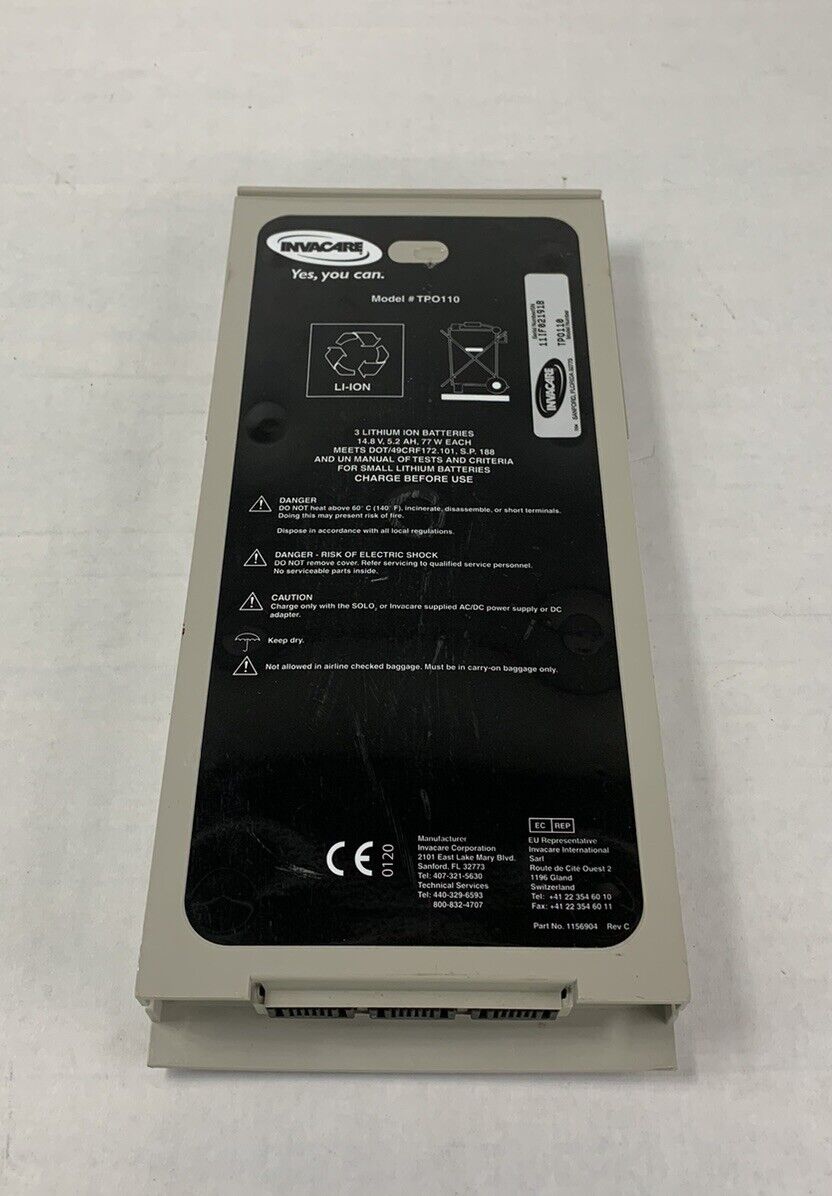 Invacare TPO110 Battery Pack SOLO2 Replacement Batteries Pack 1156904 C