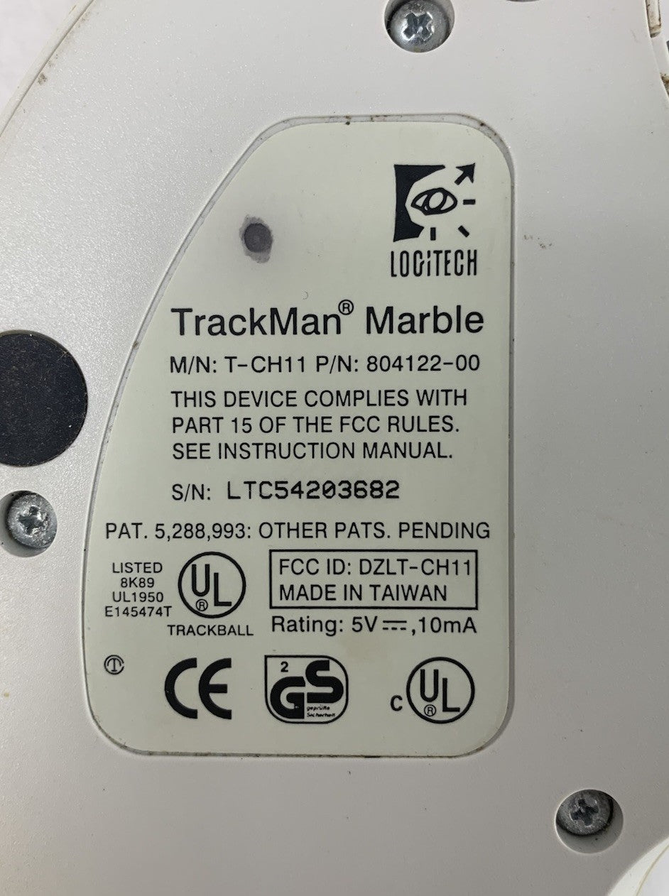 Logitech T-CH11 804122-00 Trackman PS/2-Wired Trackball Mouse7