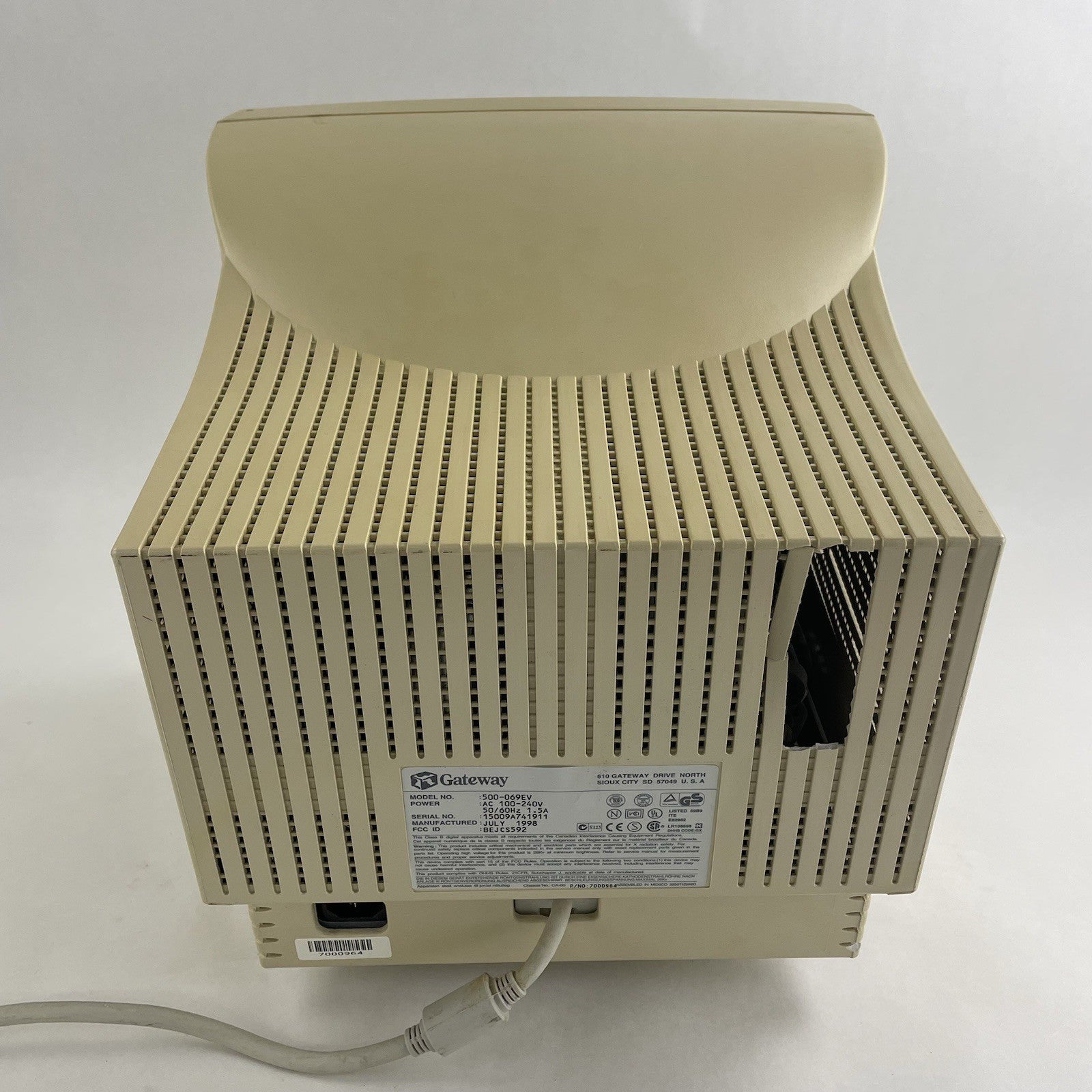 Gateway 14” CRT Computer Monitor EV500-069EV Tested3