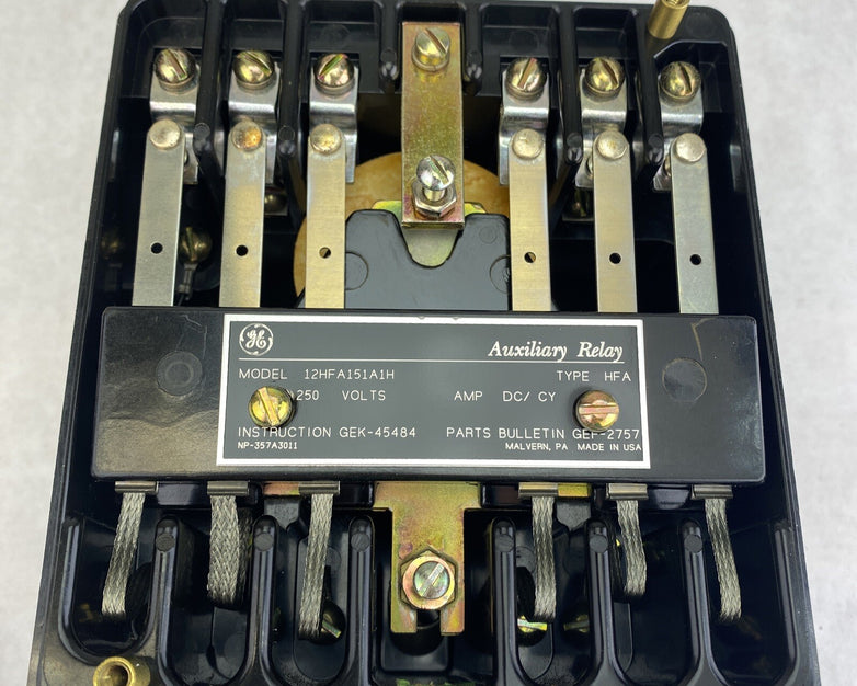 GE 12HFA151A1H Type HFA 5.5x6" 250V DC/CY Wall Mount Auxiliary Relay