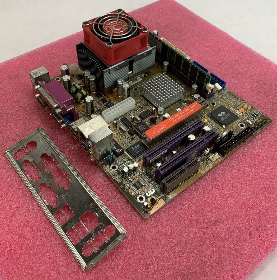 SOYO SY-K7VM333 Motherboard mATX AMD Sempron 2500T 1.75GHz 256MB RAM w/ Shield