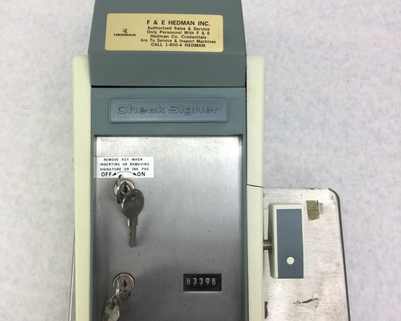 Hedman 3300 Check Signer  Includes Keys  Untested