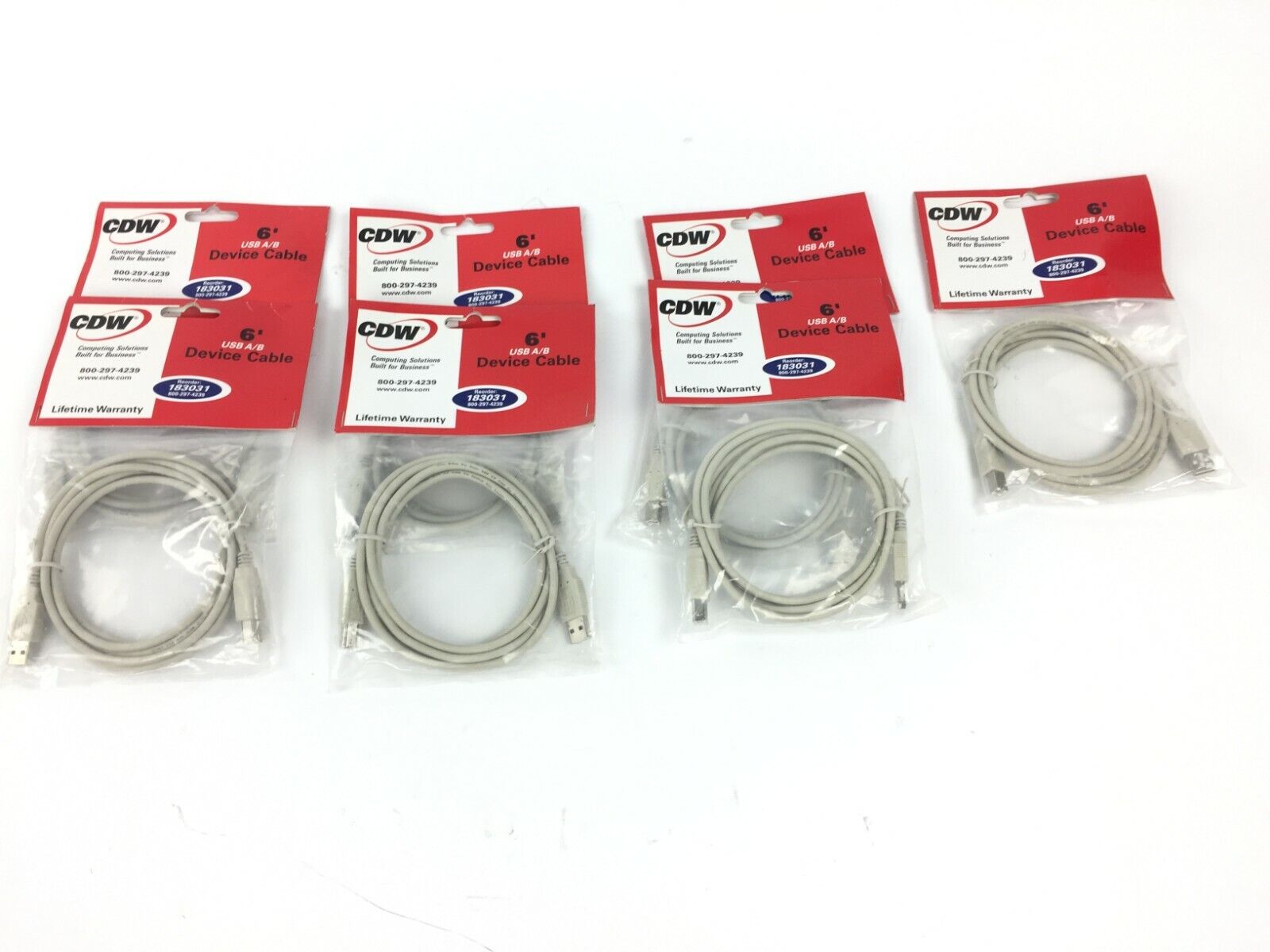 CDW 6' USB A/B Cable F3U133-06-CDW (Lot of 7)