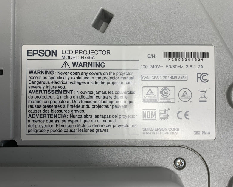 Epson PowerLite 695Wi H740A LCD Lamp Projector 3049 Lamp Hours - No Remote