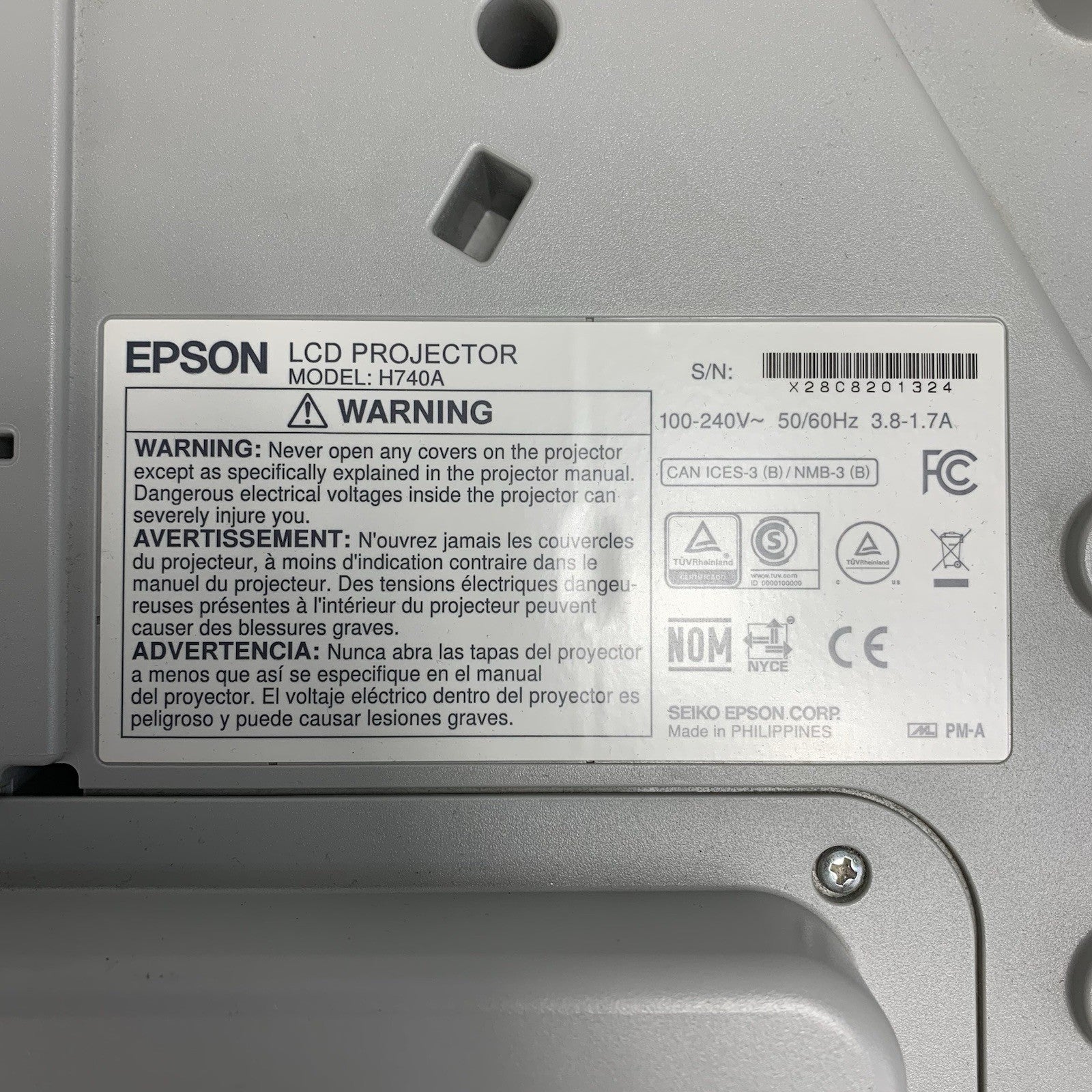 Epson PowerLite 695Wi H740A LCD Lamp Projector 3049 Lamp Hours - No Remote7