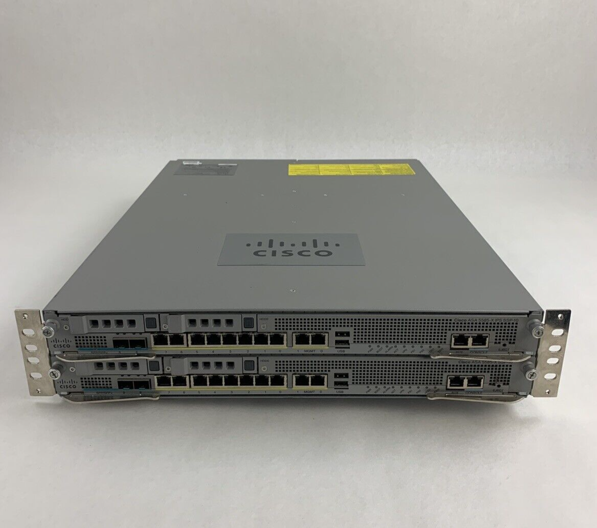 Cisco ASA 5585 8-Port Firewall Security Appliance 2x 5580-X SSP-10 Card No OS