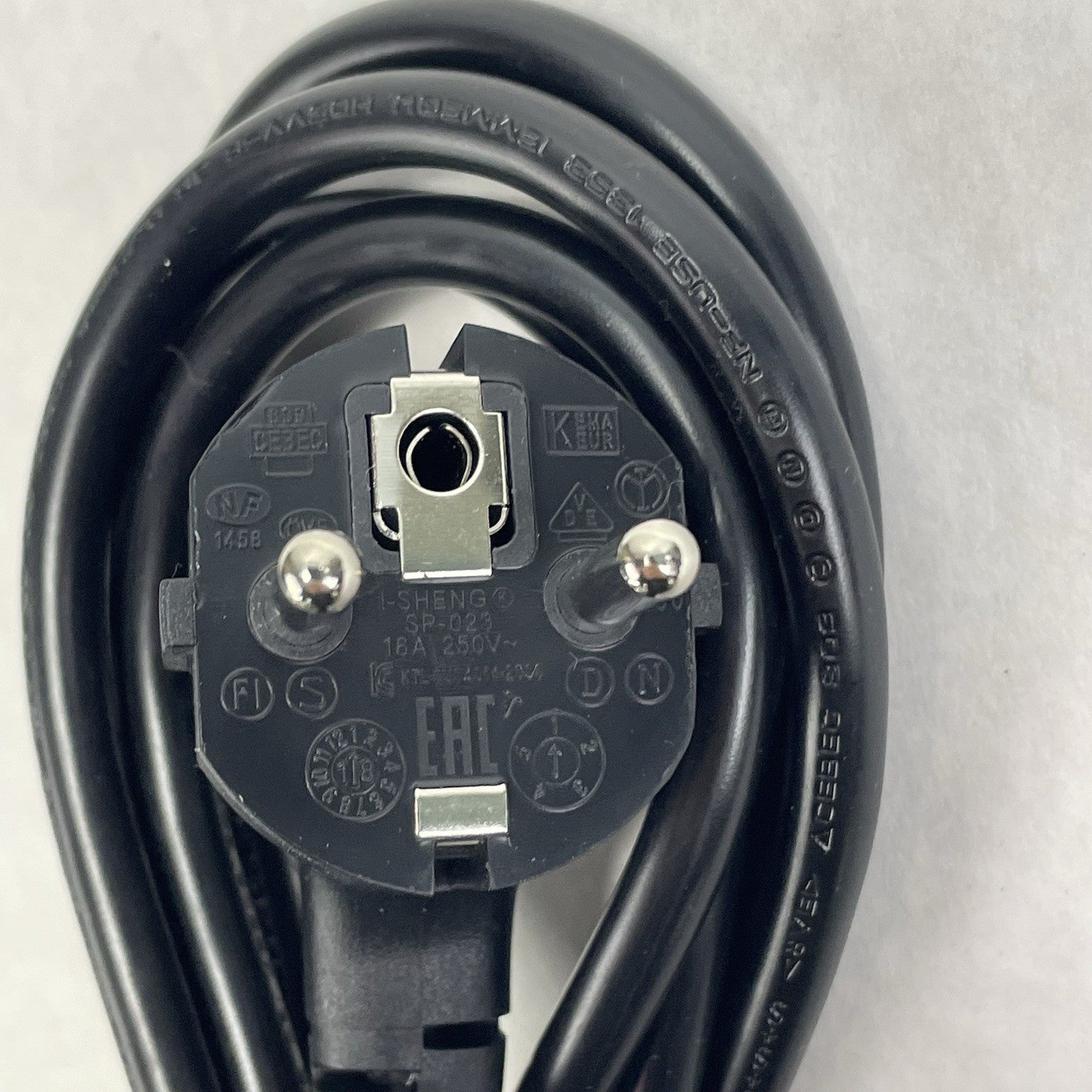 I-Sheng SP-023 16A 250W Europe outlet Power Cord Black Lot of 5
