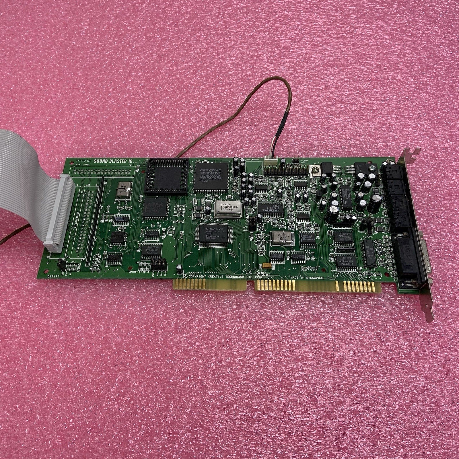 Creative Labs Sound Blaster 16 CT2230 ISA Audio Card w/CD In Cord4