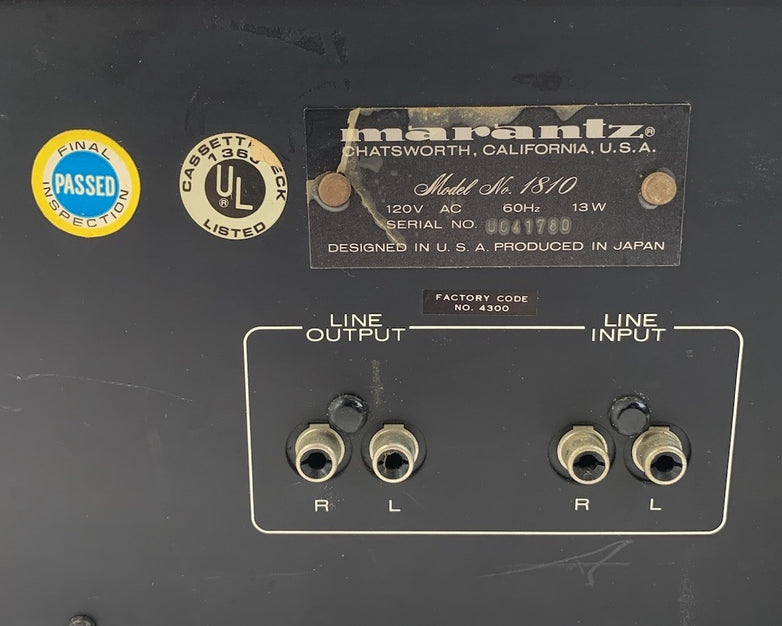 Marantz 1810 Stereo Cassette Deck - Parts or Repair Needs New Belts