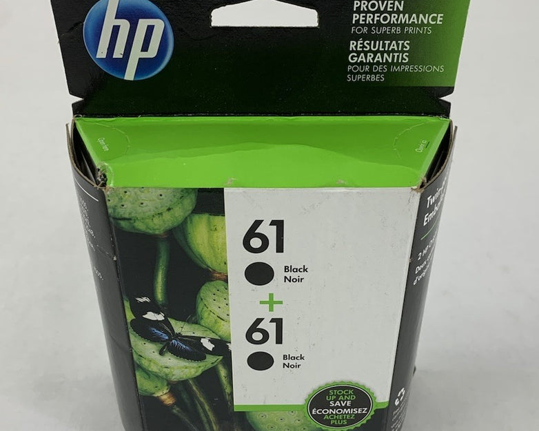 HP 61 + 61 Black Ink Cartridge Twin-Pack Exp. Jul 2021