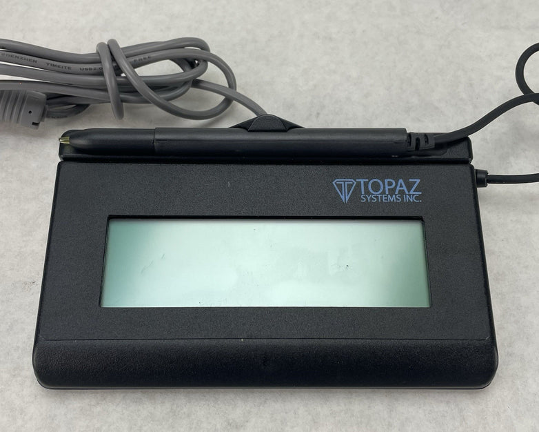 Topaz SignatureGem T-L462-HSB-R USB Signature Pad 1x5" Used Gray Cable