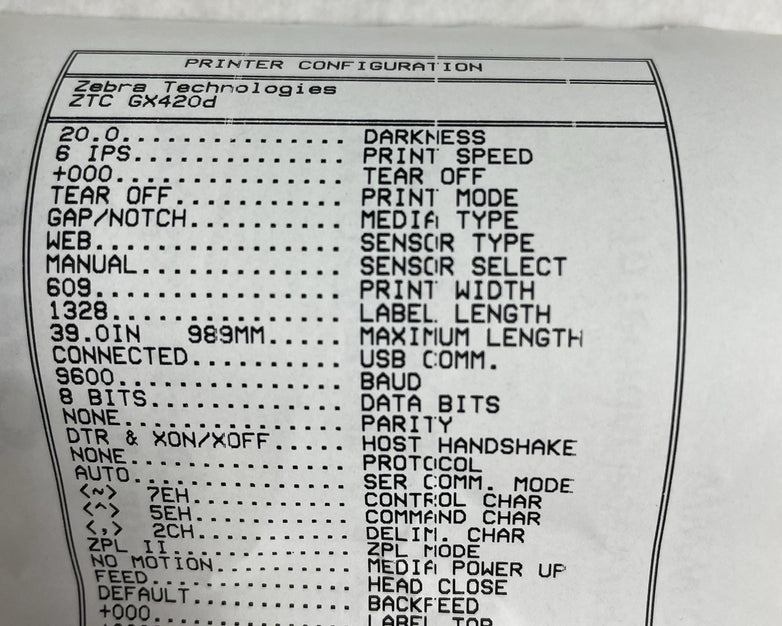 Zebra GX420t USB Thermal Transfer Label Printer For Parts