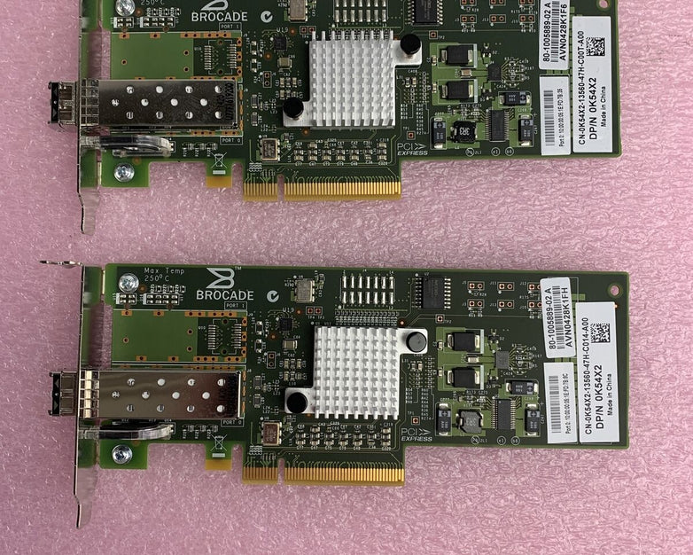 Lot of 2 Dell K54X2 Brocade SP 8GB FC HBA PCI-e Low Profile Fiber Channel Adapte