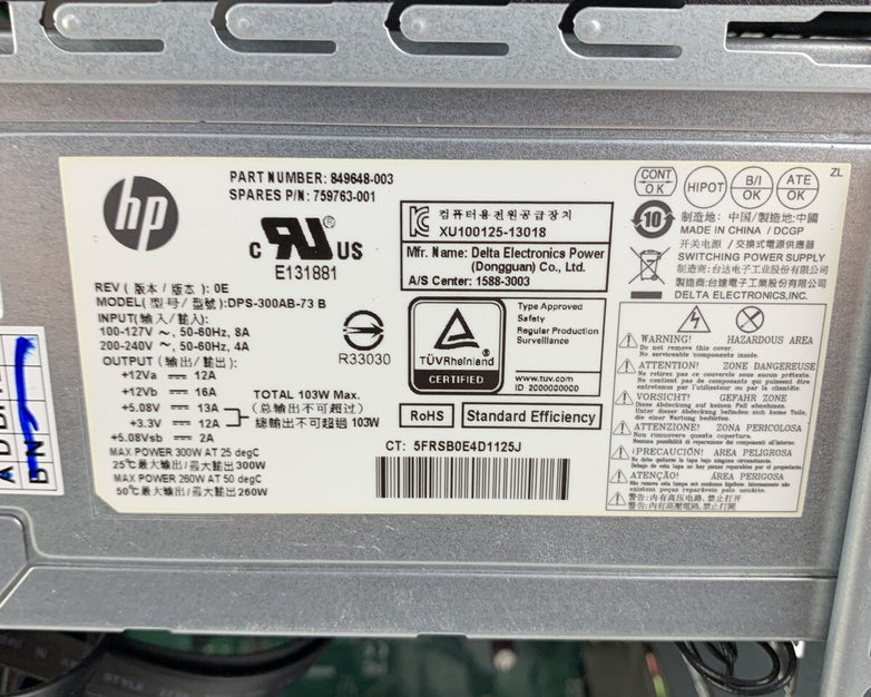 HP Envy Desktop 750-217c Intel i5-6400 2.7 GHz 12 GB RAM No HDD No OS