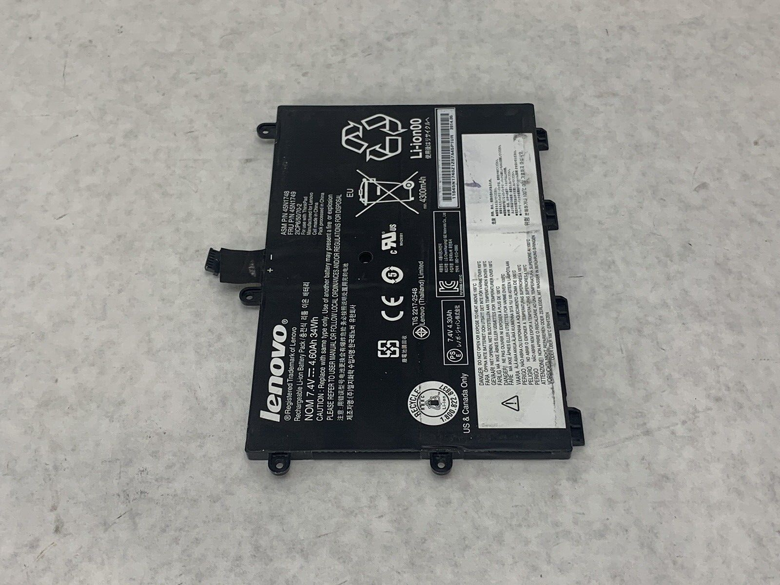 Lenovo Rechargeable Li-Ion Battery 45N1748 45N1749 For ThinkPad